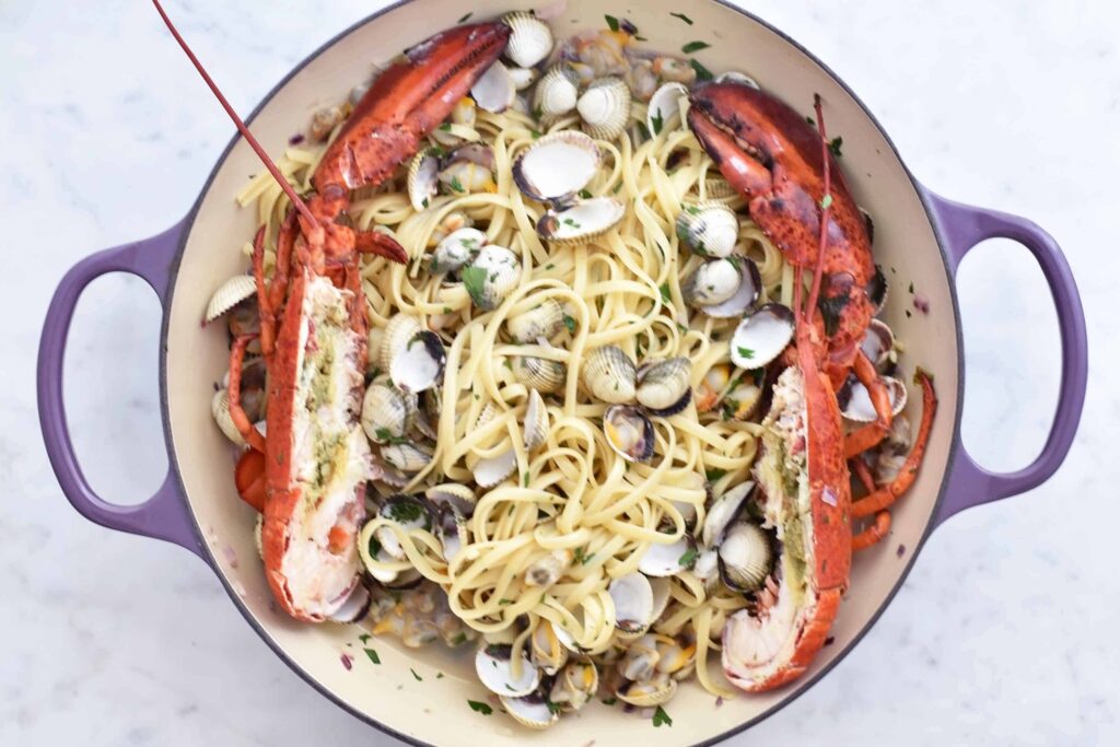 My summer lobster and cockles linguine