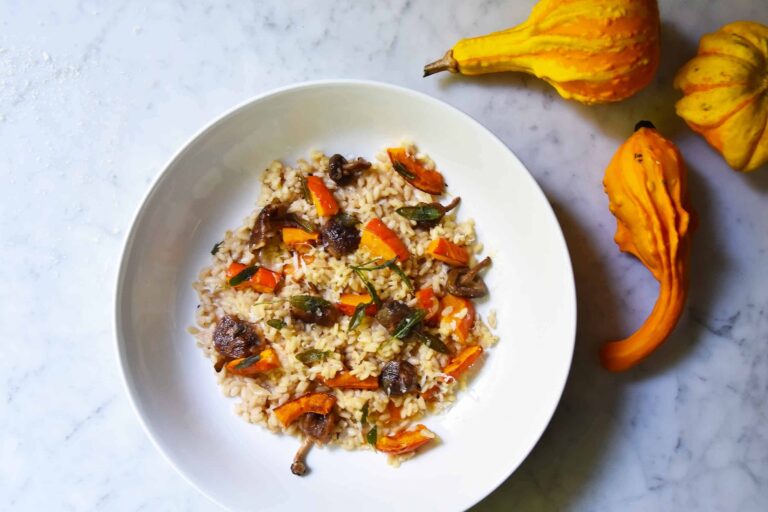 My Autumn risotto with pumpkin and mushrooms