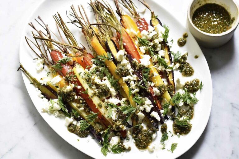 My roasted carrots, honey feta and carrot greens pesto